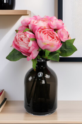 Yapay Çiçek 8'li Şakayık Gül Buketi Pembe-Fuşya - Yapay Çiçek Deposu