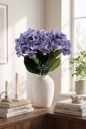 Yapay Çiçek Serene Islak Ortanca Dalı 68 cm Mor - Yapay Çiçek Deposu
