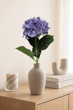 Yapay Çiçek Serene Islak Ortanca Dalı 68 cm Mor - 2