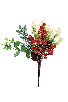 Yapay Çiçek Soft Red Natürel Kokina Demeti 45 cm - 3