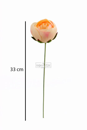 Yapay Çiçek 5li Çay Şakayık Çiçeği 33 cm Somon - 3