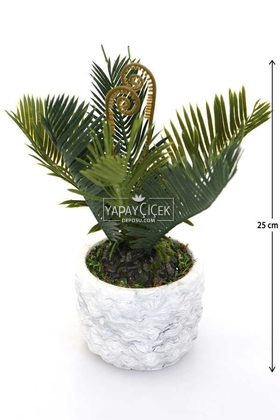 Handmade Saksıda Yapay Ananas Bitkisi 25 cm - Yapay Çiçek Deposu