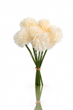 Yapay Çiçek Top Krizantem 7li Mini Kartopu Demeti 30 cm Krem - 2