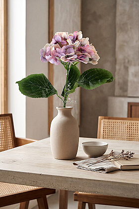 Yapay Çiçek Islak Towa Ortanca Dalı 65 cm Krem-Lila - 2