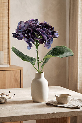 Yapay Çiçek Islak Towa Ortanca Dalı 65 cm Mor - 2