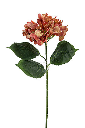 Yapay Çiçek Islak Towa Ortanca Dalı 65 cm Kiremit-Somon - 3