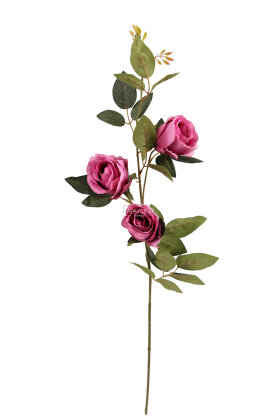 Yapay Çiçek Uzun Dal 3lü Gül 95 cm Fuşya - 3