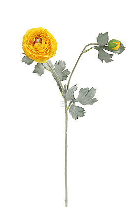 Yapay Çiçek Yaban Gülü Dalı 60 cm Sarı - 3