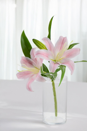 Yapay Çiçek Lüx 2li Dal Islak Zambak 40 cm Açık Pembe - 2