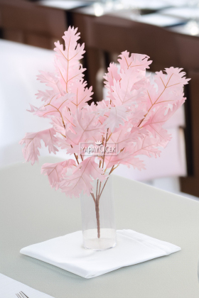 Yapay Çınar Yaprağı Demeti 60 cm Pudra Pembe - 2