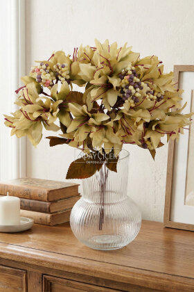 Yapay Çiçek 72li Cipsolu Lilyum Demeti Hardal - Yapay Çiçek Deposu