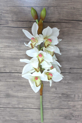 Yapay DeLüx Islak Singapur Orkidesi 60 cm Beyaz - 2