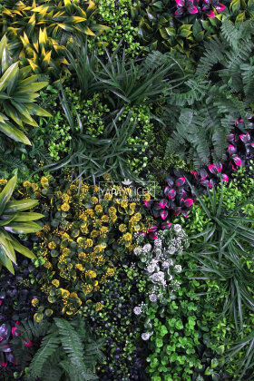 Yapay Kabarık Bitki Duvarı Uv Dış Mekan Garantili 100 x 100 cm Yeşil - Sarı - Fuşya - 3