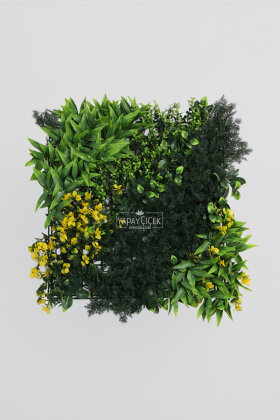 Yapay Kabarık Bitki Duvarı 50 x 50 Yeşil - Sarı - 2