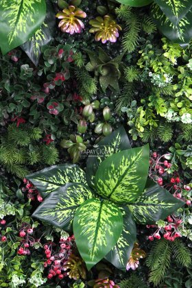 Yapay Dikey Bitki Hazır Duvar Paneli 100 cm x 50 cm Model 17 - 2