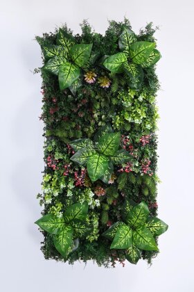 Yapay Dikey Bitki Hazır Duvar Paneli 100 cm x 50 cm Model 17 - Yapay Çiçek Deposu