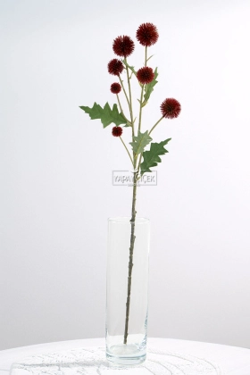 Yapay Çiçek Top Deve Dikeni Dalı 57 cm Bordo - 2