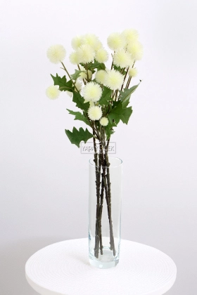 Yapay Çiçek Top Deve Dikeni Dalı 57 cm Beyaz - 1