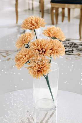 Yapay 7 Dallı Eko Pinnata Çiçeği 30 cm Açık Kahve - 2