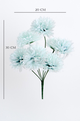 Yapay 7 Dallı Eko Pinnata Çiçeği 30 cm Açık Mavi - 3
