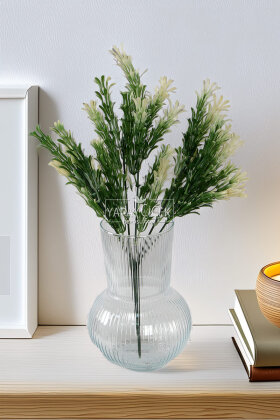 Yapay Funda Çiçeği Demeti 36 cm Yeşil - Krem - Yapay Çiçek Deposu