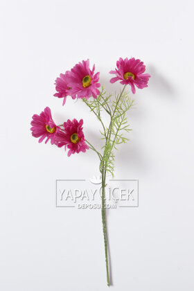 Yapay Çiçek 5 Çiçekli iskandinav Papatya Dalı 80 cm Fuşya - 4