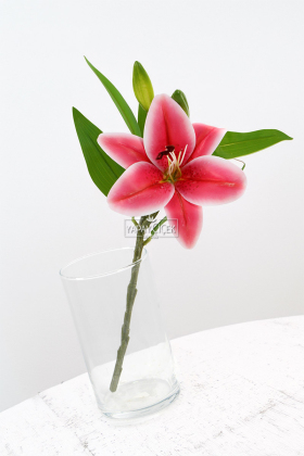 Yapay Çiçek Küçük Dal Islak Zambak 35 cm Fuşya - 2