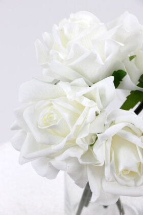 Yapay Premium 5li Islak Gül Demeti Beyaz - 2