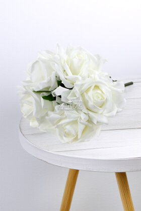 Yapay Premium 5li Islak Gül Demeti Beyaz - 3