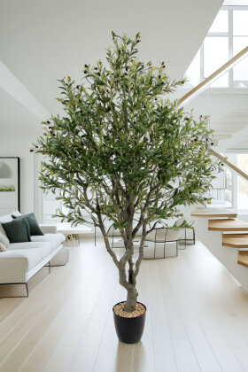 Yapay Yoğun Dal Yapraklı Gerçekçi Jumbo Zeytin Ağacı 200 cm - 3