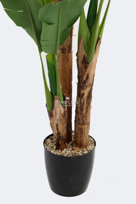 Yapay Ağaç 3 Gövde Tropik 21 Yapraklı Muz Gerçek Doku 200 cm - 6