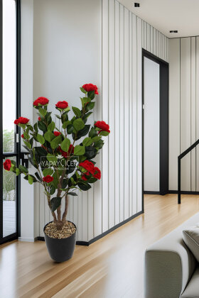 Yapay Gül Ağacı 106 cm Kırmızı - Yapay Çiçek Deposu