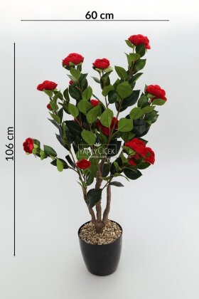 Yapay Gül Ağacı 106 cm Kırmızı - 4