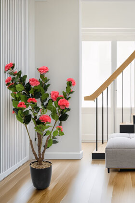 Yapay Gül Ağacı 106 cm Pembe - Yapay Çiçek Deposu