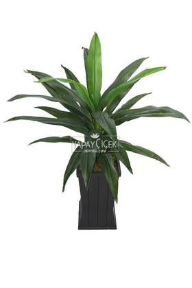 Saksılı Yapay Ağaç Premium Drecina Ağacı 130cm Dracaena Plant (Yeşil) - 3