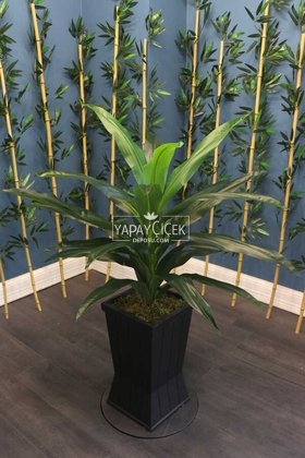Saksılı Yapay Ağaç Premium Drecina Ağacı 130cm Dracaena Plant (Yeşil) - 4