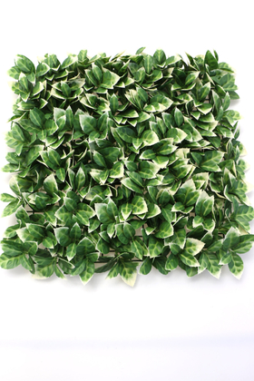 Yapay Portakal Yaprağı Model Duvar Bitki Kaplaması 50x50 cm Yeşil-Beyaz - Yapay Çiçek Deposu