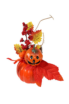 Yapay Hello Fall Gülen Balkabağı Dekoru - 3