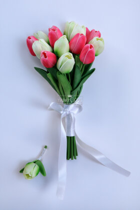 Hüsnüaşk Premium Lale Gelin Buketi 2li Set - 2