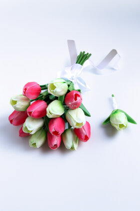 Hüsnüaşk Premium Lale Gelin Buketi 2li Set - 3