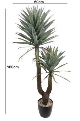 Yapay İki Gövdeli Avize Çiçeği Yuka Ağacı 160cm - 3