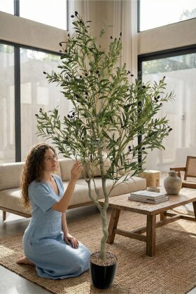 Yapay Ağaç İri Zeytin Ağacı 200 cm - Yapay Çiçek Deposu