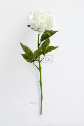 Yapay Islak Açmış Premium Şakayık Dalı 58 cm Beyaz - 3