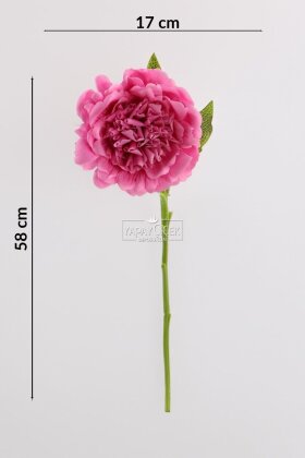 Yapay Islak Açmış Premium Şakayık Dalı 58 cm Fuşya - 4