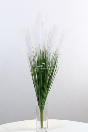 Yapay Kabarık Tüylü Saz 90 cm Beyaz - 2