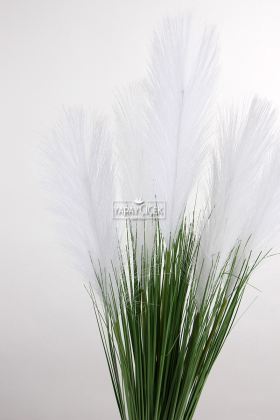 Yapay Kabarık Tüylü Saz 90 cm Beyaz - 3
