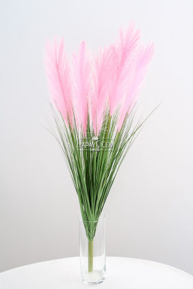 Yapay Kabarık Tüylü Saz 90 cm Pembe - 2