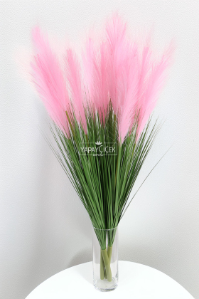 Yapay Kabarık Tüylü Saz 90 cm Pembe - Yapay Çiçek Deposu