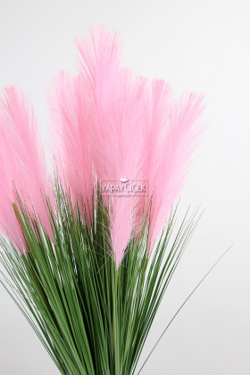 Yapay Kabarık Tüylü Saz 90 cm Pembe - 3