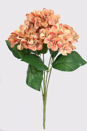 Yapay Lüx 5 Dallı Islak Ortanca Demeti 45 cm Kahve - 2